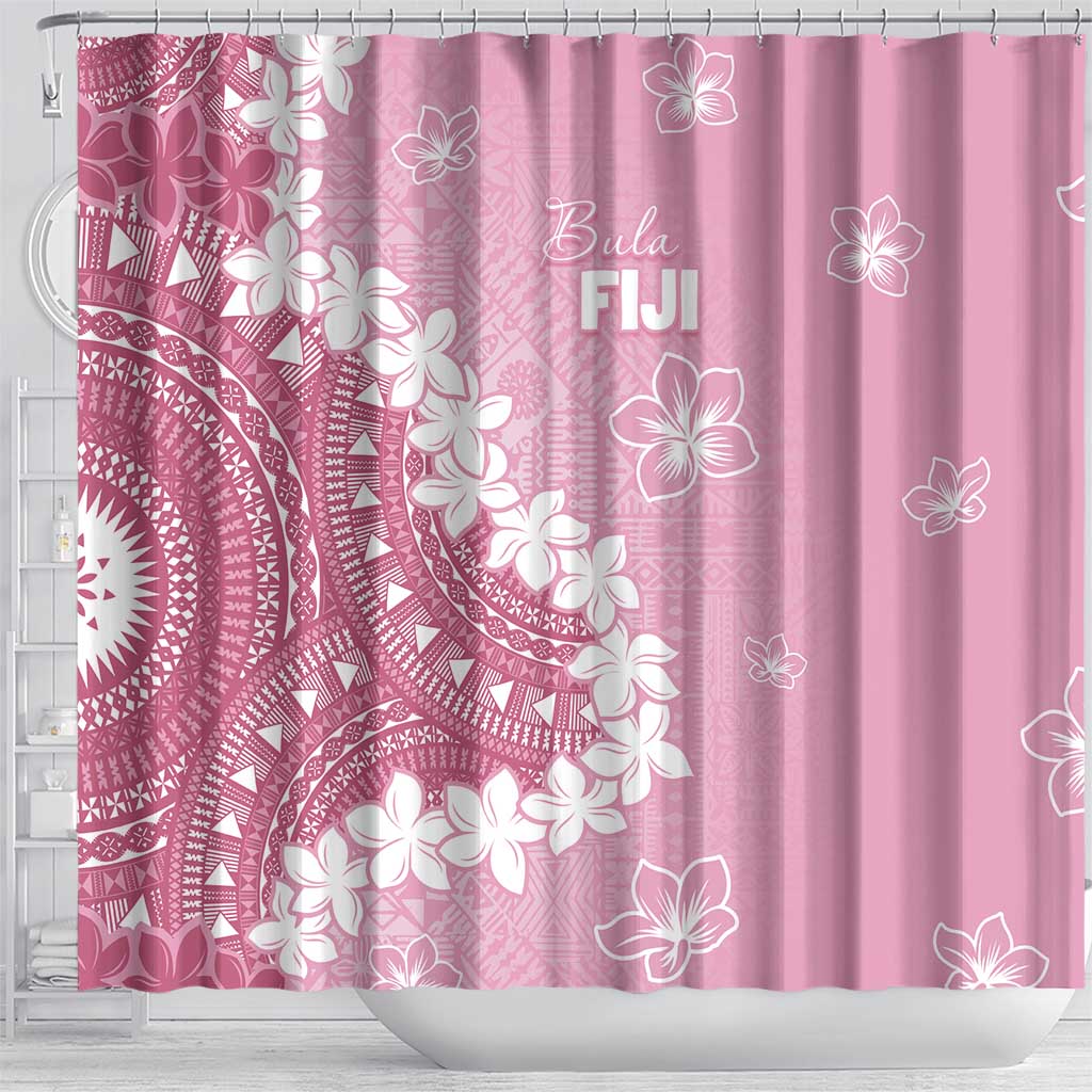 Bula Fiji Women's Day Shower Curtain Pink Masi Tapa