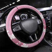 Bula Fiji Women's Day Steering Wheel Cover Pink Masi Tapa LT7 Universal Fit Pink - Polynesian Pride