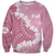 Bula Fiji Women's Day Sweatshirt Pink Masi Tapa