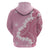 Bula Fiji Women's Day Zip Hoodie Pink Masi Tapa