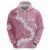 Bula Fiji Women's Day Zip Hoodie Pink Masi Tapa