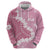 Bula Fiji Women's Day Zip Hoodie Pink Masi Tapa