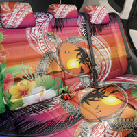 Polynesian Dreamy Turtle Back Car Seat Cover Sunset Scenery