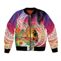 Polynesian Dreamy Turtle Bomber Jacket Sunset Scenery LT7 Unisex Art - Polynesian Pride