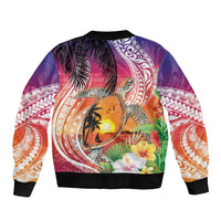 Polynesian Dreamy Turtle Bomber Jacket Sunset Scenery LT7 - Polynesian Pride