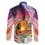 Polynesian Dreamy Turtle Family Matching Mermaid Dress and Hawaiian Shirt Sunset Scenery