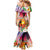 Polynesian Dreamy Turtle Family Matching Mermaid Dress and Hawaiian Shirt Sunset Scenery