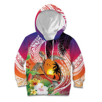 Polynesian Dreamy Turtle Kid Hoodie Sunset Scenery
