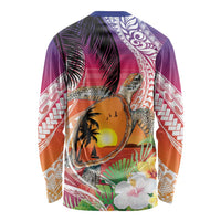 Polynesian Dreamy Turtle Long Sleeve Shirt Sunset Scenery LT7 - Polynesian Pride