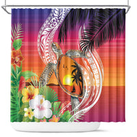 Polynesian Dreamy Turtle Shower Curtain Sunset Scenery LT7 Art - Polynesian Pride