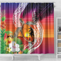 Polynesian Dreamy Turtle Shower Curtain Sunset Scenery LT7 - Polynesian Pride