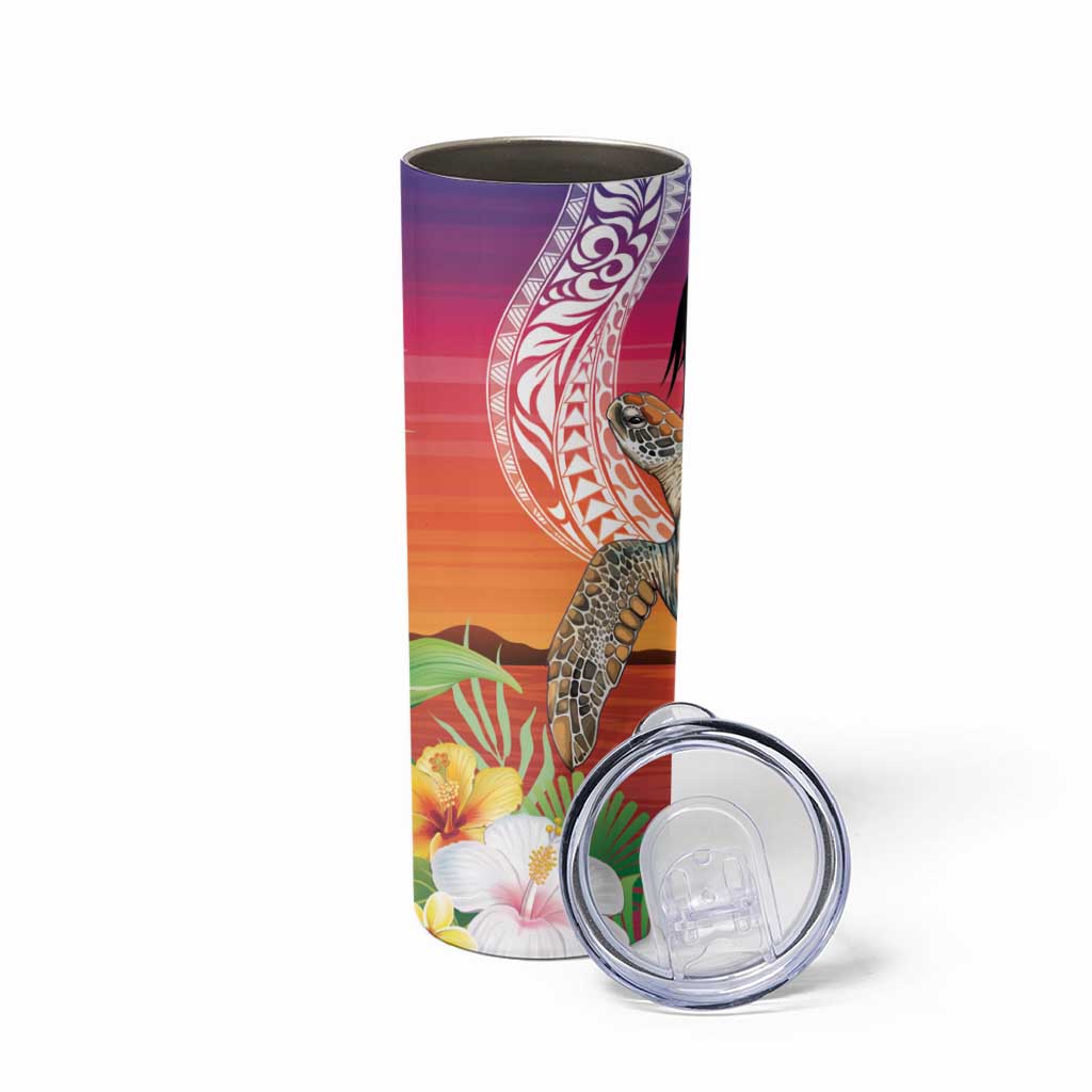 Polynesian Dreamy Turtle Skinny Tumbler Sunset Scenery LT7 - Polynesian Pride