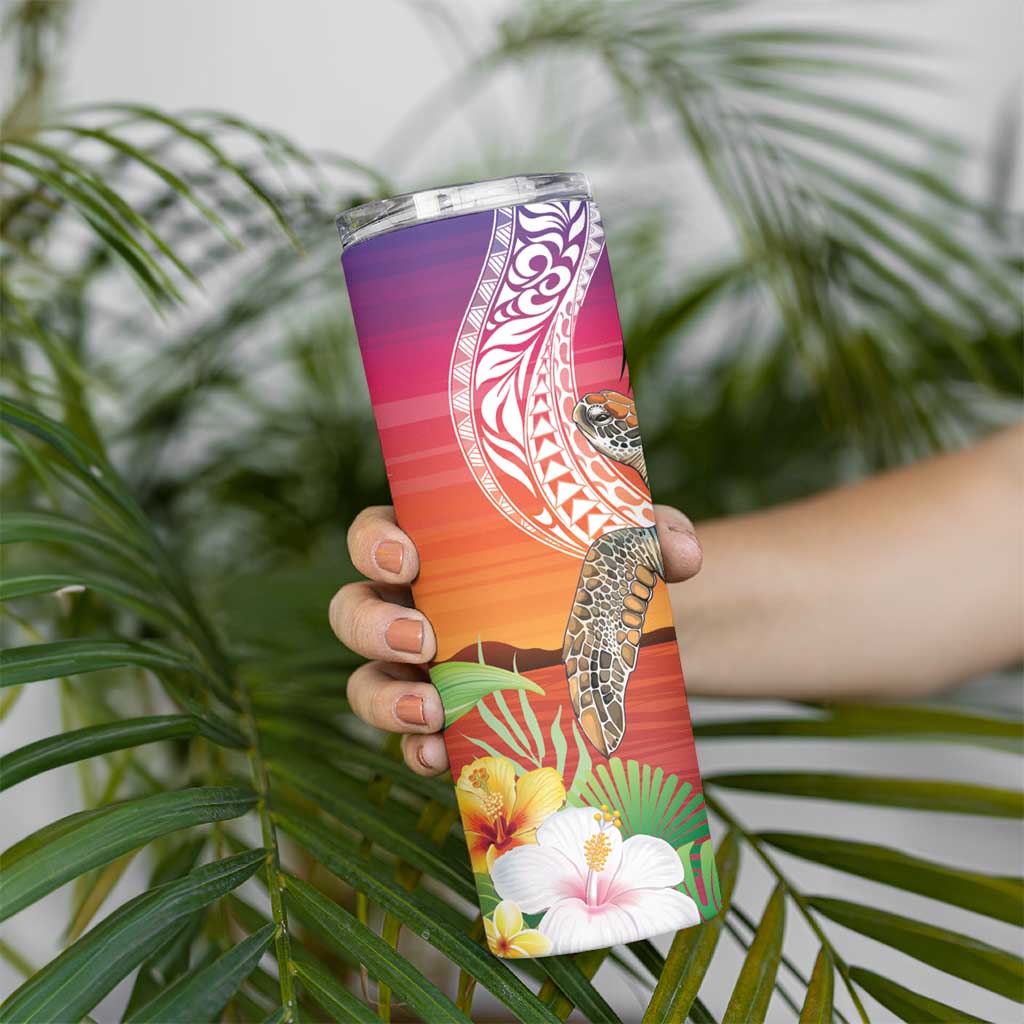 Polynesian Dreamy Turtle Skinny Tumbler Sunset Scenery LT7 - Polynesian Pride