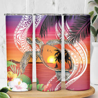 Polynesian Dreamy Turtle Skinny Tumbler Sunset Scenery LT7 - Polynesian Pride