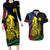 New Caledonia Kanaky Couples Matching Long Sleeve Bodycon Dress and Hawaiian Shirt Stylized Fleche Faitiere With Kagu Bird