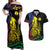 New Caledonia Kanaky Couples Matching Off Shoulder Maxi Dress and Hawaiian Shirt Stylized Fleche Faitiere With Kagu Bird