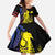 New Caledonia Kanaky Family Matching Short Sleeve Bodycon Dress and Hawaiian Shirt Stylized Fleche Faitiere With Kagu Bird