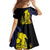 New Caledonia Kanaky Family Matching Short Sleeve Bodycon Dress and Hawaiian Shirt Stylized Fleche Faitiere With Kagu Bird
