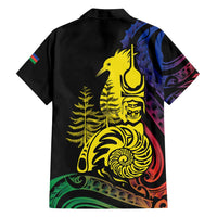 New Caledonia Kanaky Family Matching Tank Maxi Dress and Hawaiian Shirt Stylized Fleche Faitiere With Kagu Bird