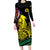 New Caledonia Kanaky Long Sleeve Bodycon Dress Stylized Fleche Faitiere With Kagu Bird
