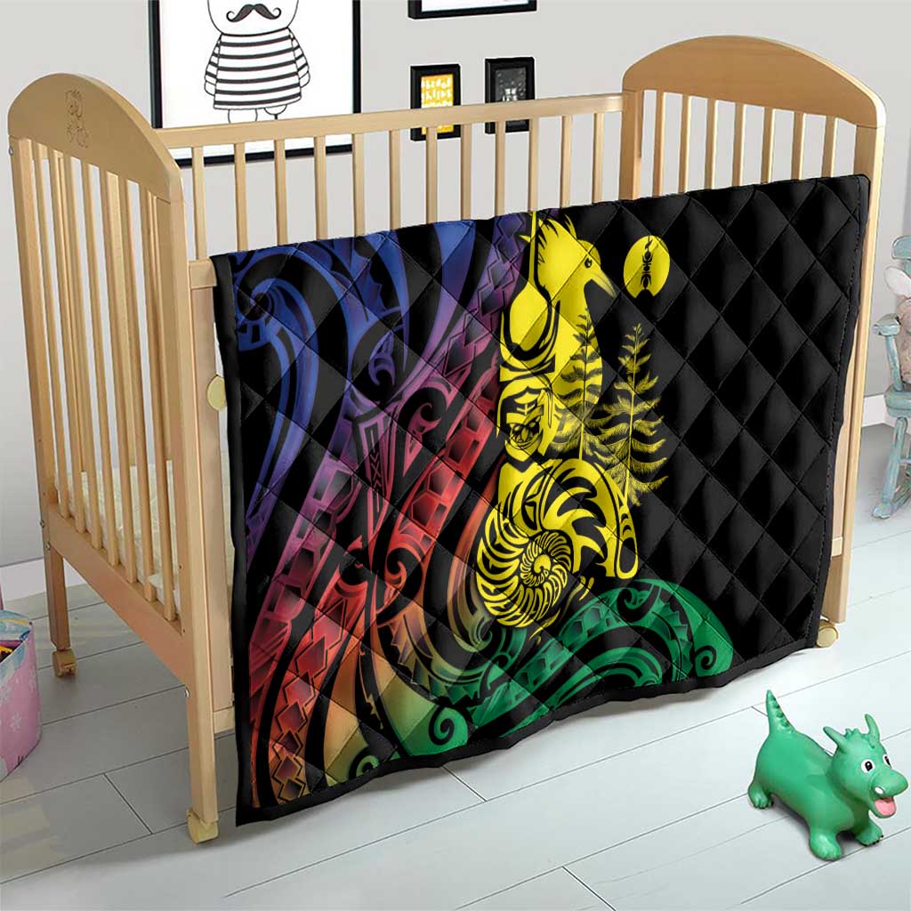 New Caledonia Kanaky Quilt Stylized Fleche Faitiere With Kagu Bird