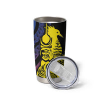 New Caledonia Kanaky Tumbler Cup Stylized Fleche Faitiere With Kagu Bird
