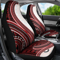 Bula Fiji Vintage Tapa Car Seat Cover Kaivity Masi Wave Motifs - Red LT7 - Polynesian Pride