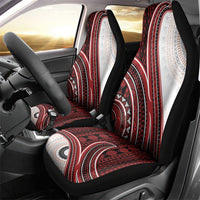 Bula Fiji Vintage Tapa Car Seat Cover Kaivity Masi Wave Motifs - Red LT7 - Polynesian Pride