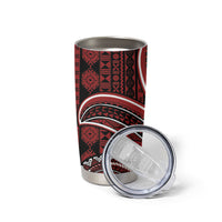 Bula Fiji Vintage Tapa Tumbler Cup Kaivity Masi Wave Motifs - Red LT7 - Polynesian Pride