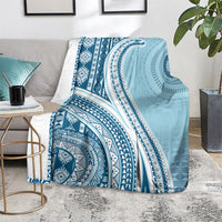 Bula Fiji Vintage Tapa Blanket Kaivity Masi Wave Motifs - Turquoise LT7 - Polynesian Pride