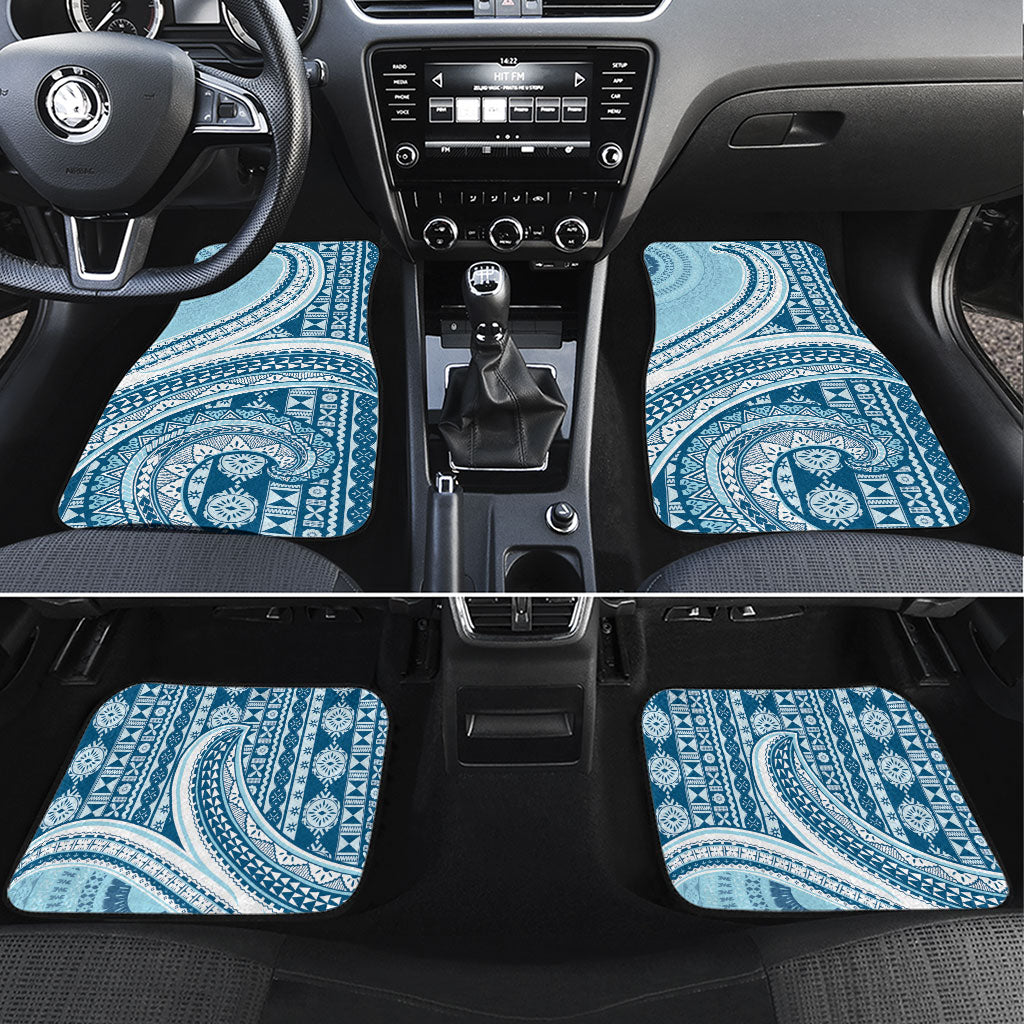Bula Fiji Vintage Tapa Car Mats Kaivity Masi Wave Motifs - Turquoise