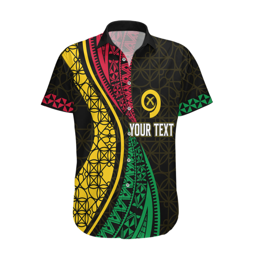 Personalised Vanuatu Hawaiian Shirt Melanesian Sand Drawing Mixed - Ni Van and Proud LT7 Black - Polynesian Pride