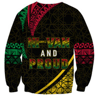 Personalised Vanuatu Sweatshirt Melanesian Sand Drawing Mixed - Ni Van and Proud LT7 - Polynesian Pride