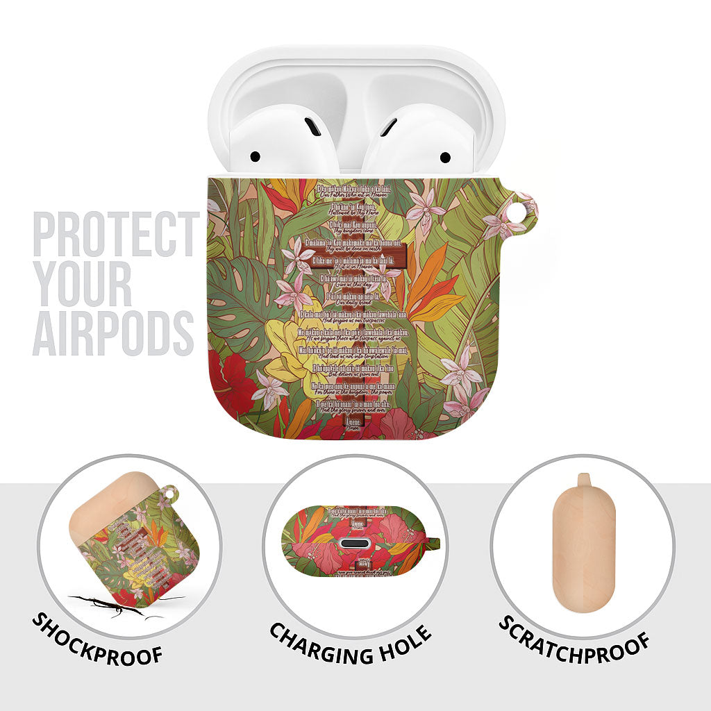 Mahalo Hawaii - ⁠Ka Pule a ka Haku AirPods Case Tropical Flowers