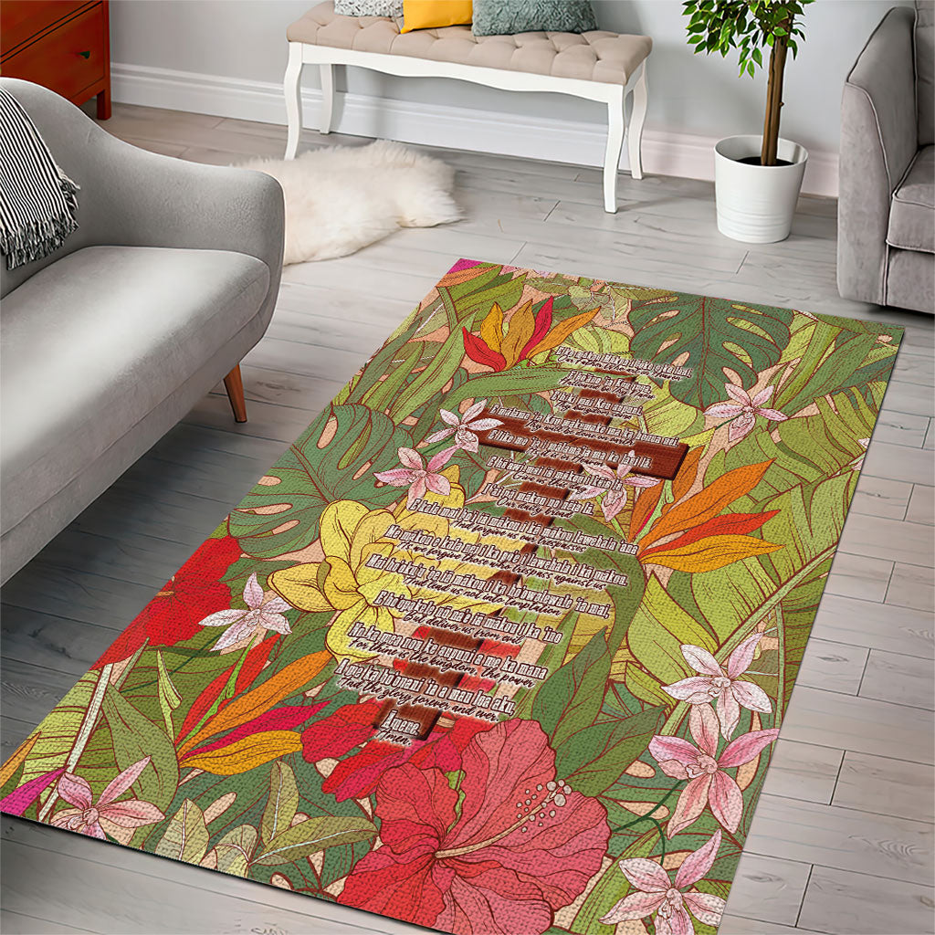 Mahalo Hawaii - ⁠Ka Pule a ka Haku Area Rug Tropical Flowers