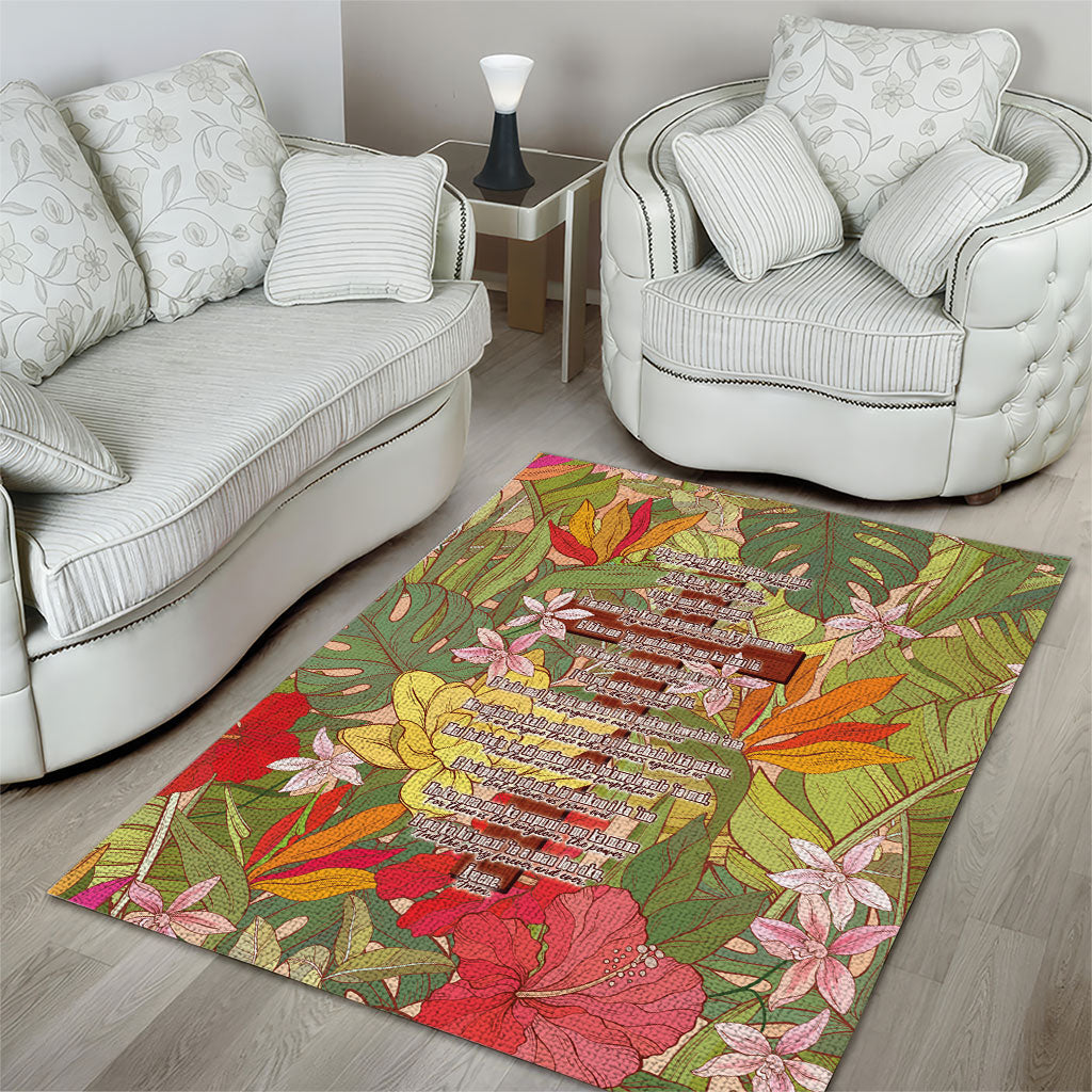 Mahalo Hawaii - ⁠Ka Pule a ka Haku Area Rug Tropical Flowers