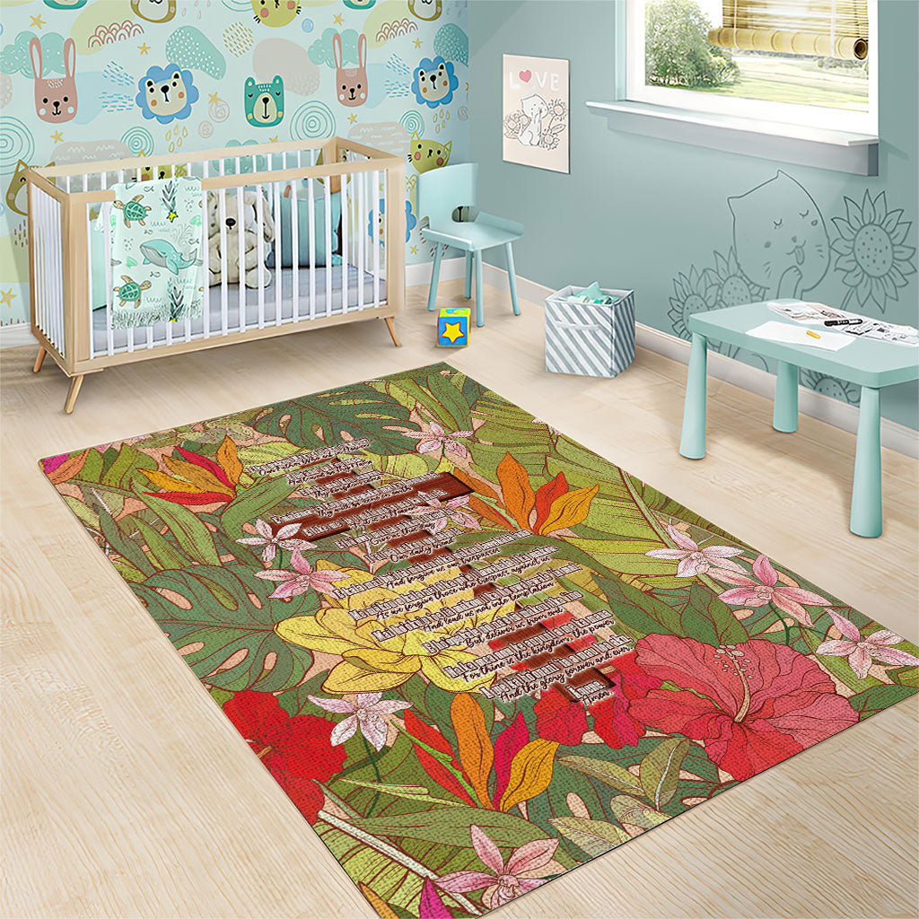 Mahalo Hawaii - ⁠Ka Pule a ka Haku Area Rug Tropical Flowers