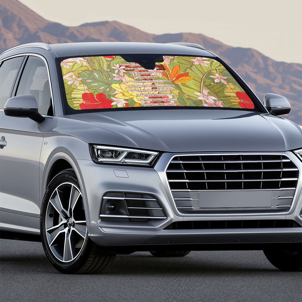 Mahalo Hawaii - ⁠Ka Pule a ka Haku Auto Sun Shade Tropical Flowers