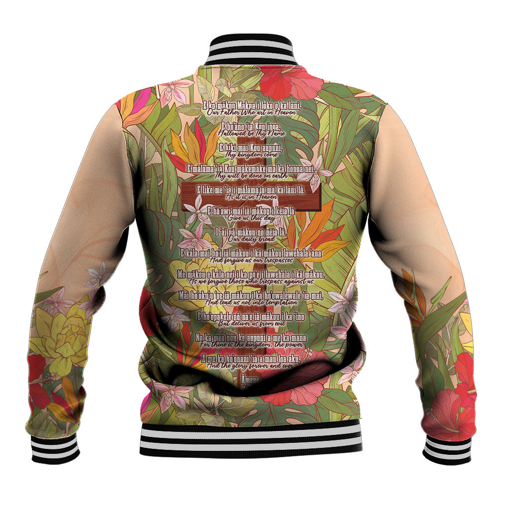 Mahalo Hawaii - ⁠Ka Pule a ka Haku Baseball Jacket Tropical Flowers
