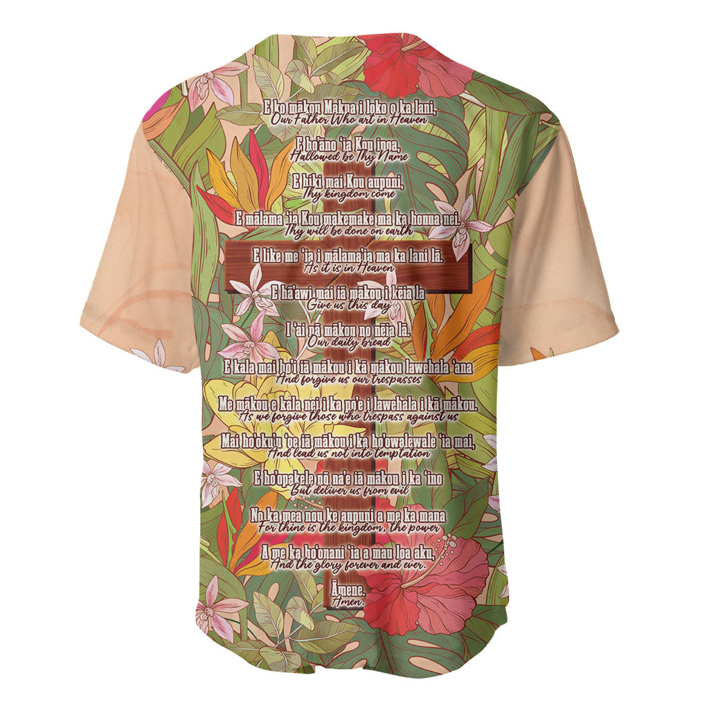 Mahalo Hawaii - ⁠Ka Pule a ka Haku Baseball Jersey Tropical Flowers