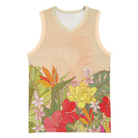 Mahalo Hawaii - ⁠Ka Pule a ka Haku Basketball Jersey Tropical Flowers