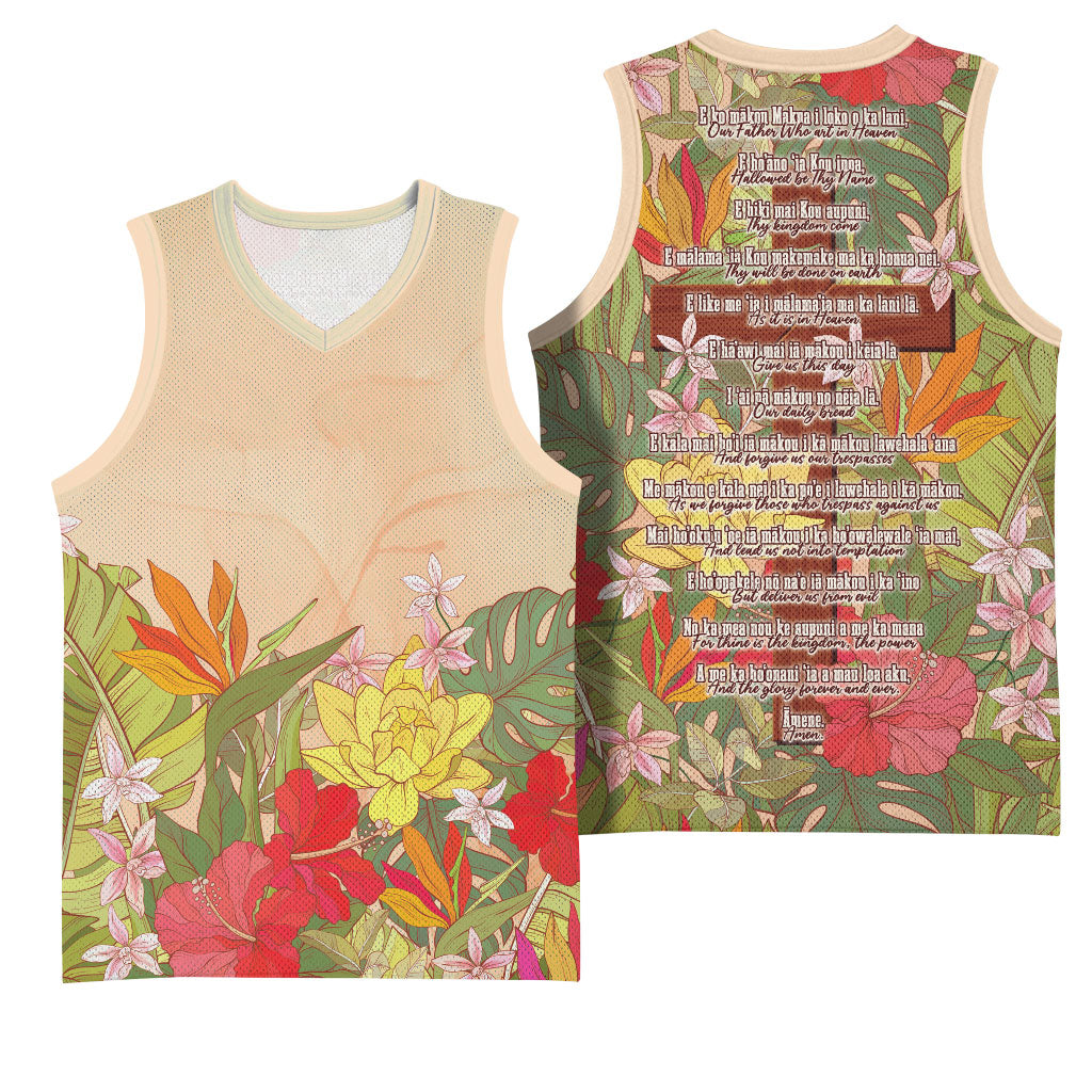 Mahalo Hawaii - ⁠Ka Pule a ka Haku Basketball Jersey Tropical Flowers