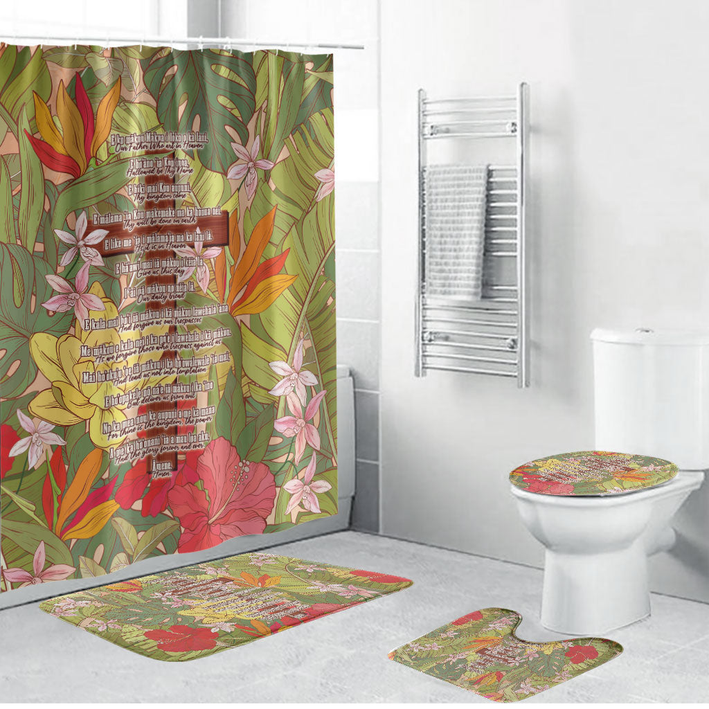 Mahalo Hawaii - ⁠Ka Pule a ka Haku Bathroom Set Tropical Flowers