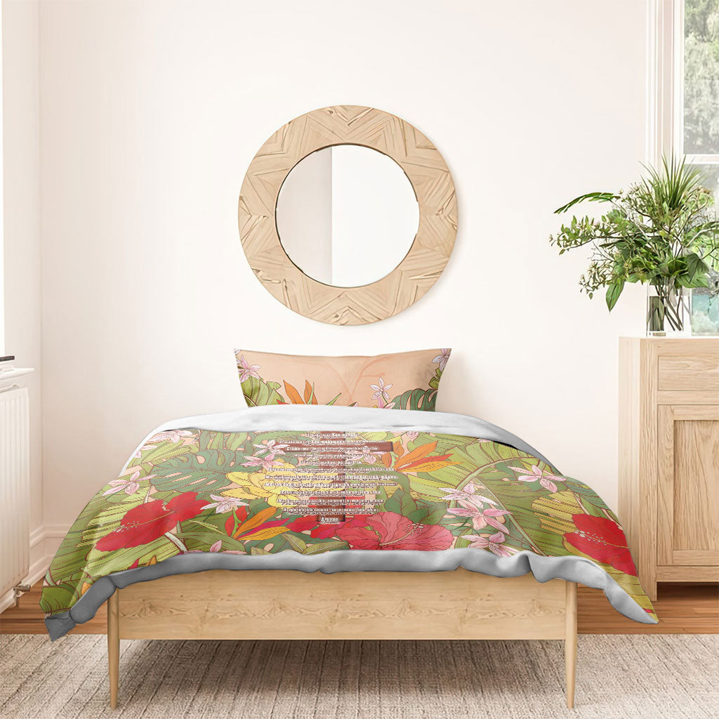 Mahalo Hawaii - ⁠Ka Pule a ka Haku Bedding Set Tropical Flowers