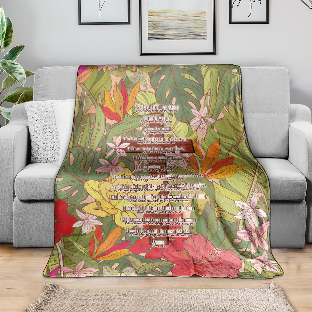 Mahalo Hawaii - ⁠Ka Pule a ka Haku Blanket Tropical Flowers