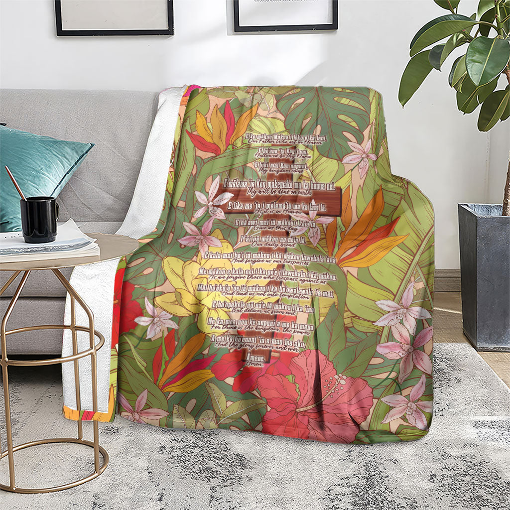 Mahalo Hawaii - ⁠Ka Pule a ka Haku Blanket Tropical Flowers