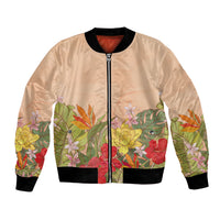 Mahalo Hawaii - ⁠Ka Pule a ka Haku Bomber Jacket Tropical Flowers