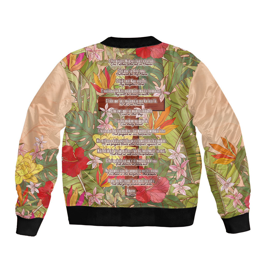 Mahalo Hawaii - ⁠Ka Pule a ka Haku Bomber Jacket Tropical Flowers