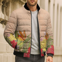 Mahalo Hawaii - ⁠Ka Pule a ka Haku Bomber Puffer Jacket Tropical Flowers