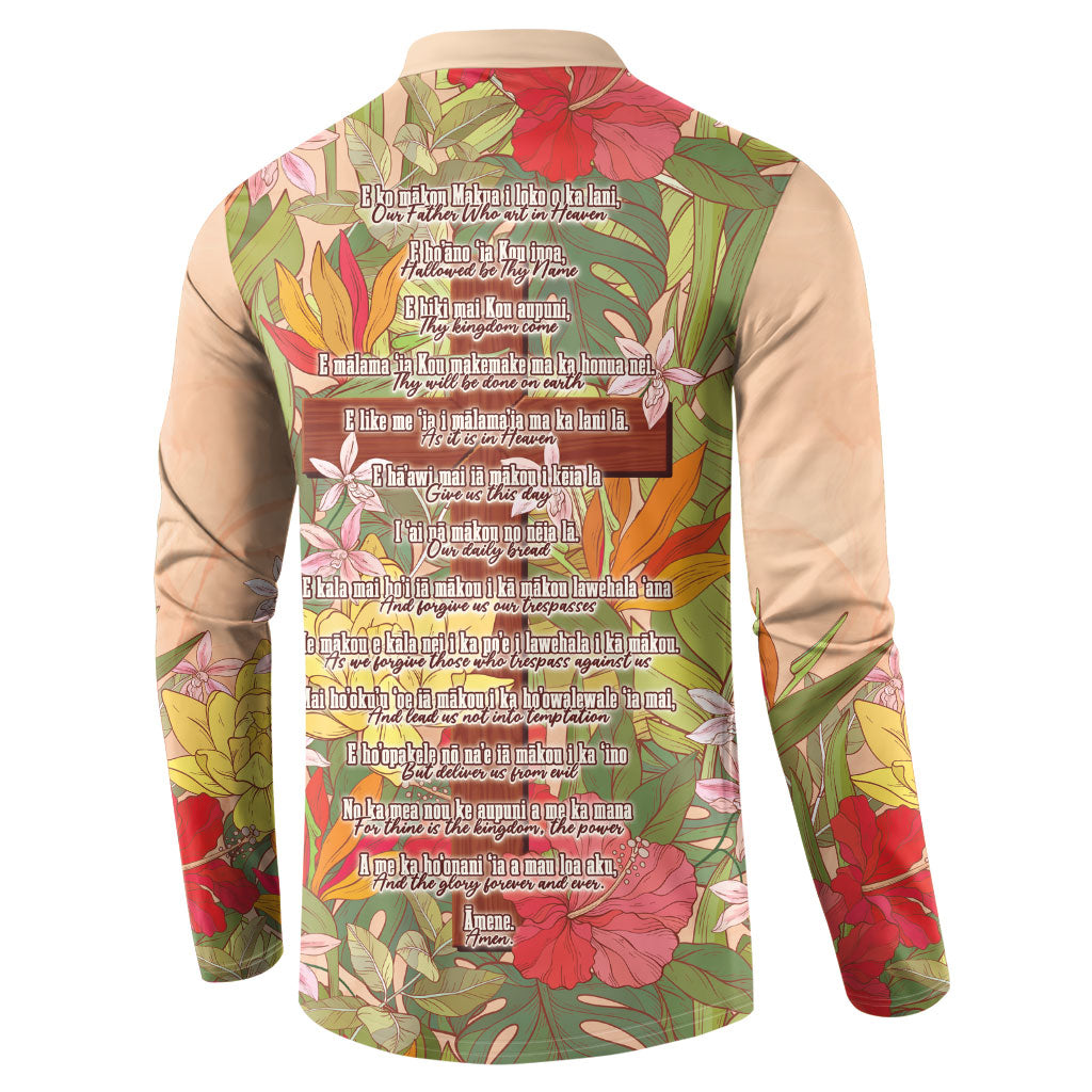 Mahalo Hawaii - ⁠Ka Pule a ka Haku Button Sweatshirt Tropical Flowers